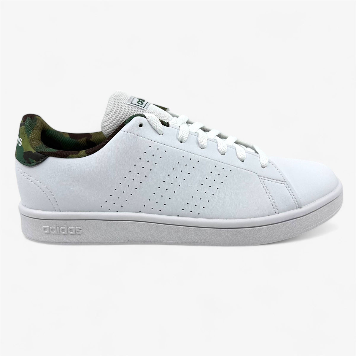 Adidas Advantage Base White Black Camo Mens Athletic Sneaker (GW9283)