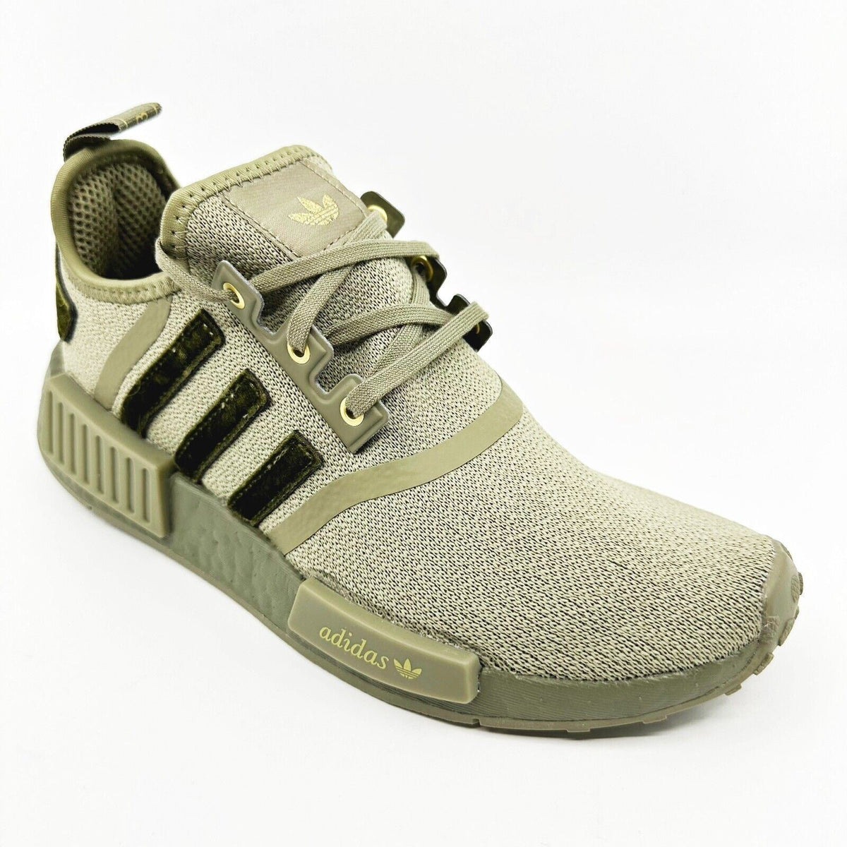 Adidas NMD R1 Orbit Green Velvet Womens Running Sneakers GY1321