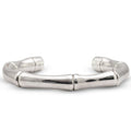 GUCCI STERLING SILVER HIGH BAMBOO OPEN BRACELET