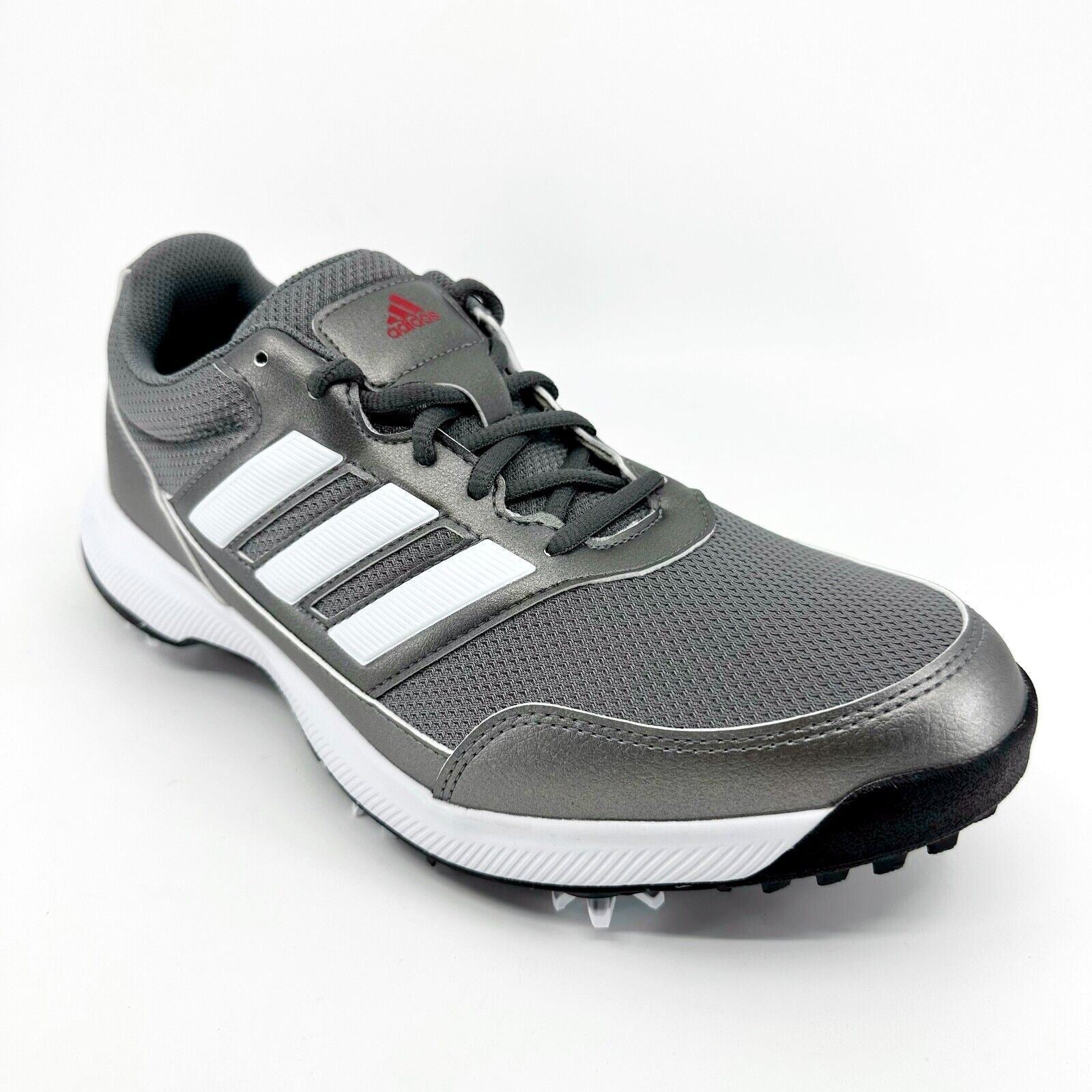 Adidas Tech Response 2.0 Gray Silver Metallic Mens Spike Golf Shoes EE9123