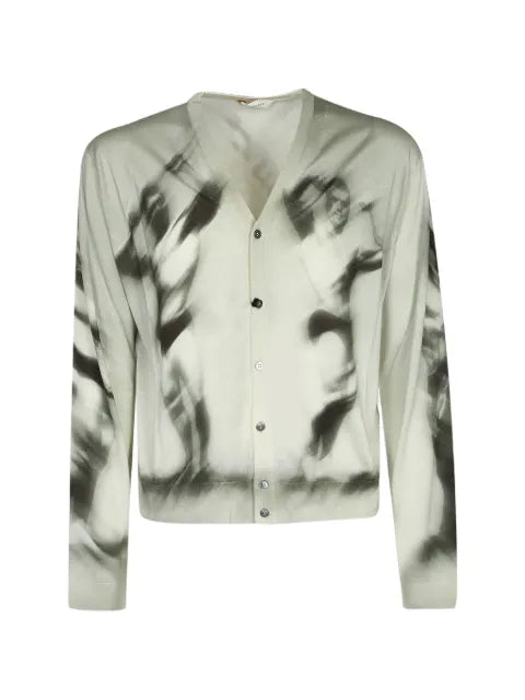 Versace photographic-print button-up cardigan