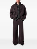 MSGM logo-patch bouclé jacket
