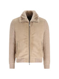 Moorer Campiglio-CAB suede-panelled bomber jacket