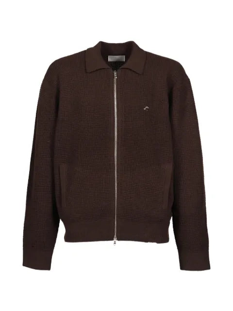 CEDARWOOD Cities distressed zip-up cardigan