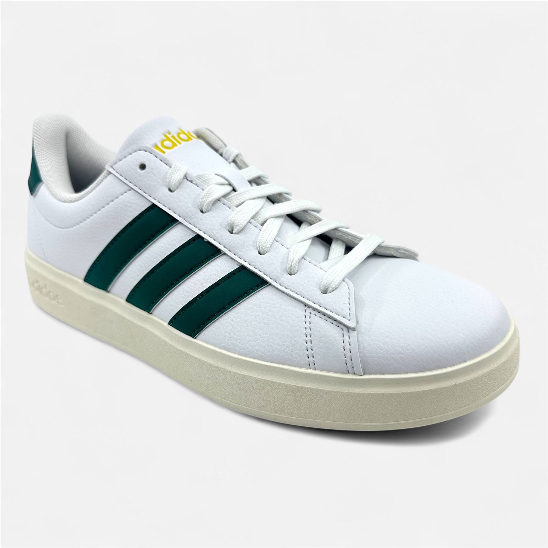 Adidas Grand Court 2.0 Cloud White Collegiate Green Mens Athletic Sneaker (ID1171)