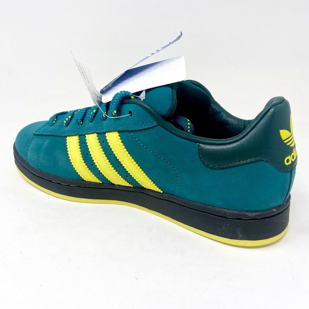 Adidas Originals Campus ST Green Yellow Mens Retro Leather Sneakers 078838
