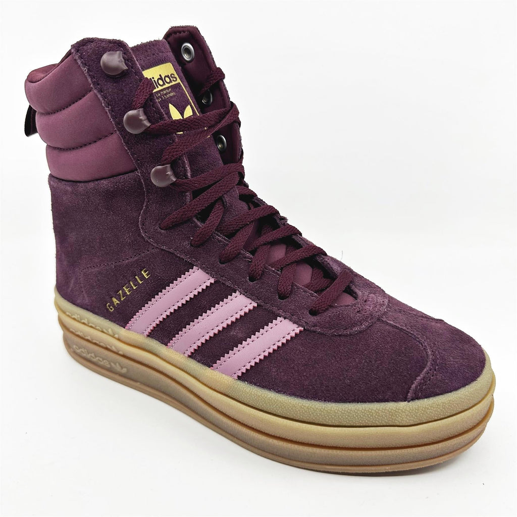 Adidas Gazelle Boot Maroon Wonder Orchid Gold Womens Athletic Sneakers (ID6882)
