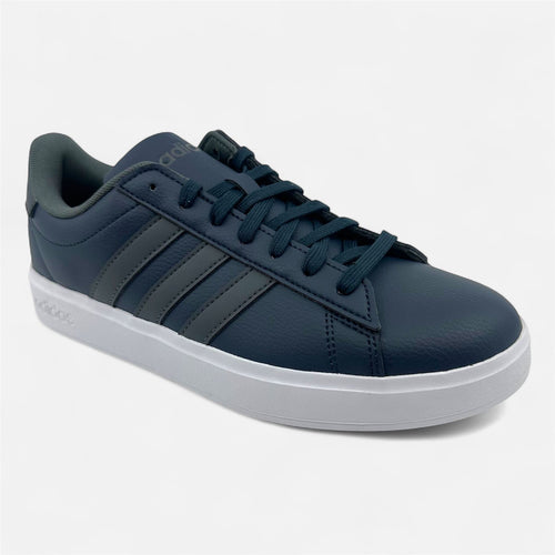 Adidas Grand Court 2.0 Aurora Ink Grey White Mens Athletic Sneaker (IG9226)