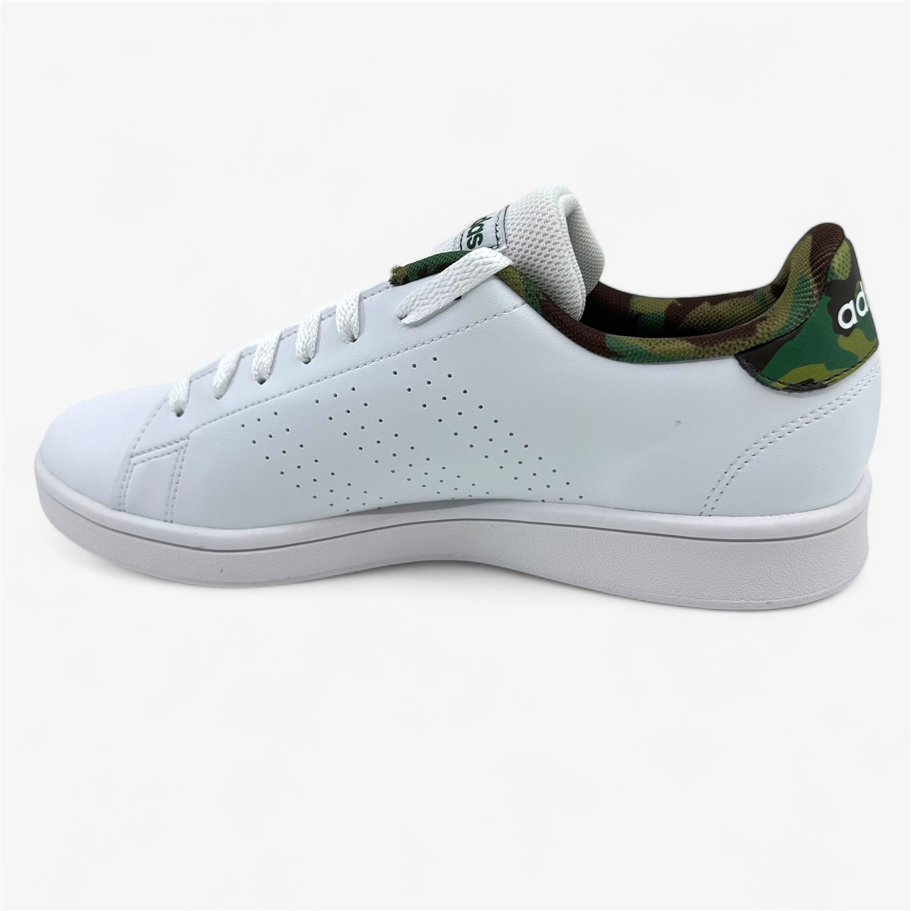 Adidas Advantage Base White Black Camo Mens Athletic Sneaker (GW9283)