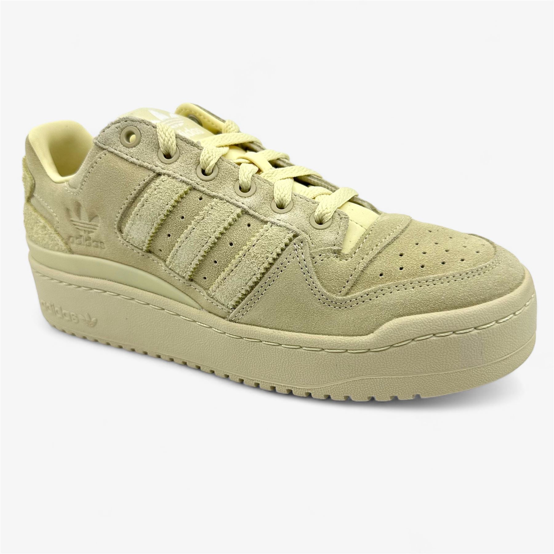 Adidas Forum Bold Stripes Yellow Beige Cream Womens Athletic Sneaker (ID3154)
