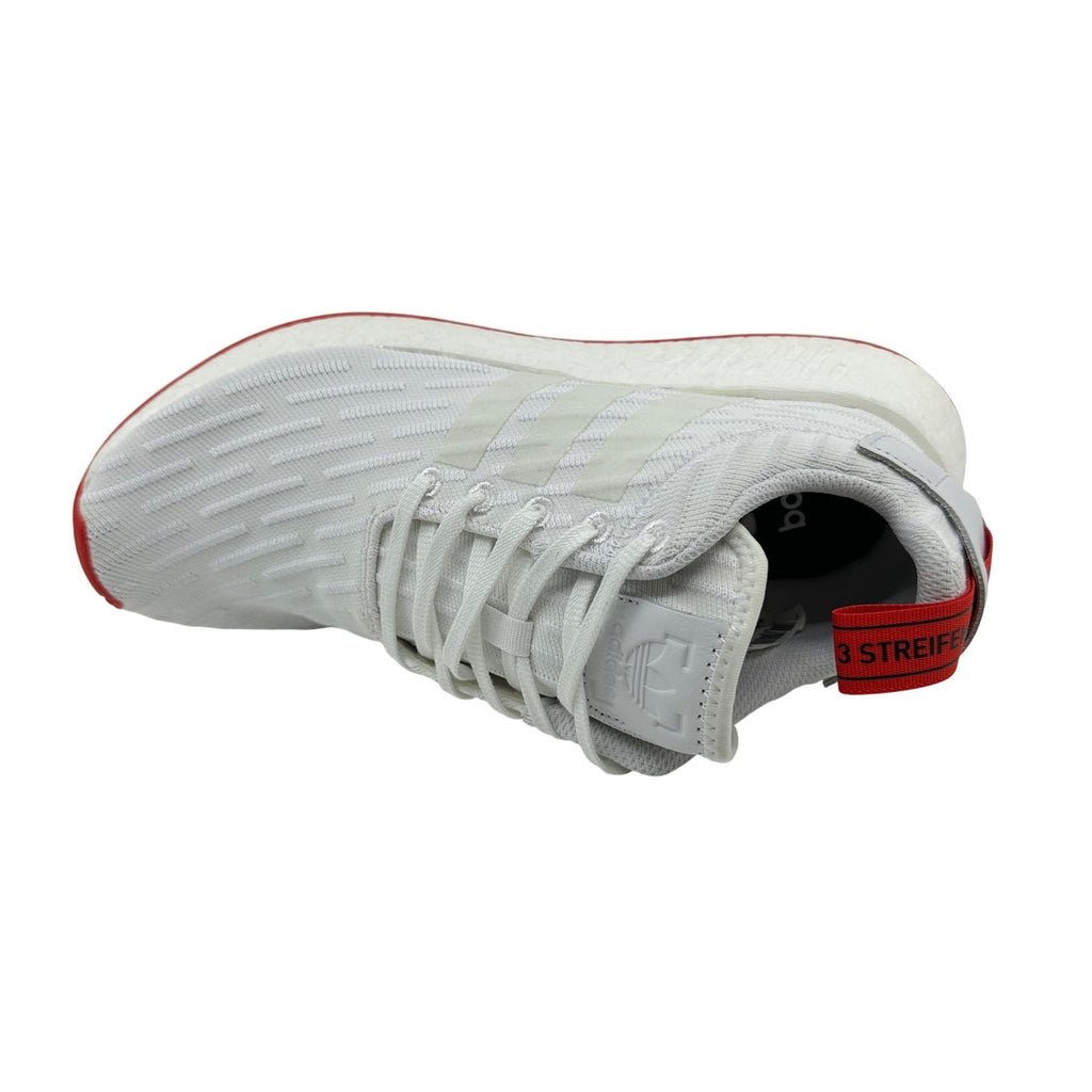 Adidas NMD R2 Primeknit White Core Red Mens Athletic Sneaker (BA7253)