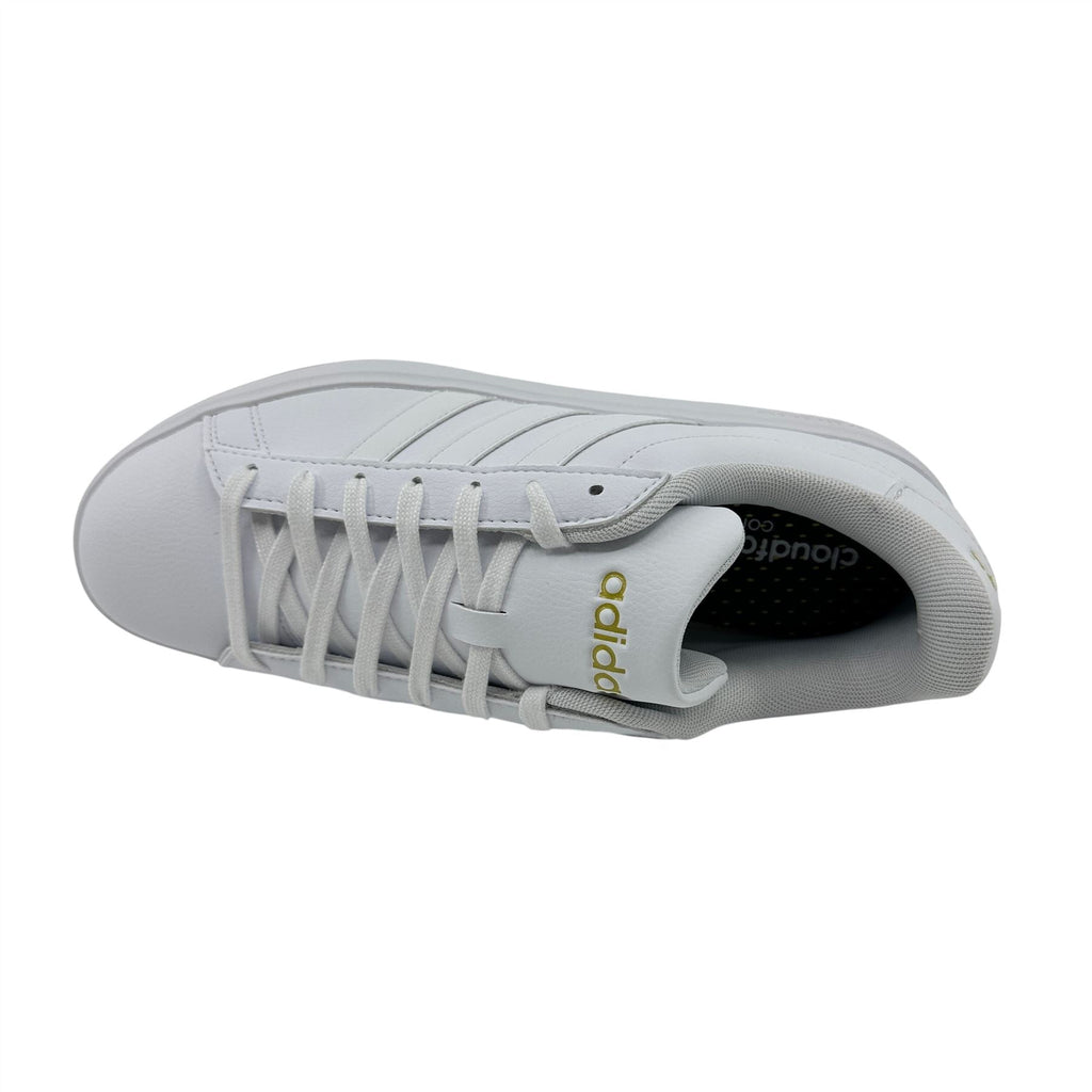 Adidas Grand Court 2.0 Cloud White Gold Metallic Womens Sneaker (GW9213)