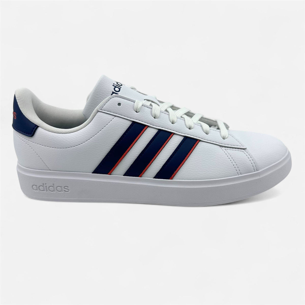 Adidas Grand Court 2.0 White Dark Blue Preloved Scarlet Mens Athletic Sneaker (ID2947)