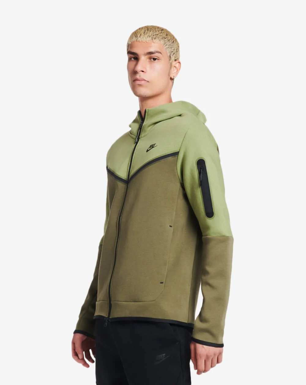 Nike Sportswear Alligator/Medium Olive/Black Tech Fleece Full-Zip Hoodie (CU4489 334)