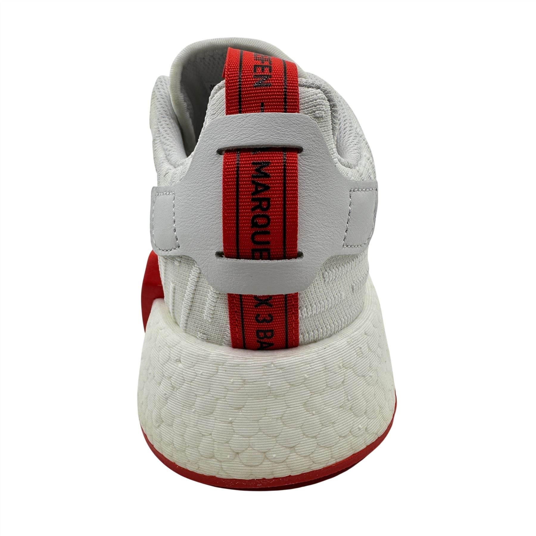 Adidas NMD R2 Primeknit White Core Red Mens Athletic Sneaker (BA7253)