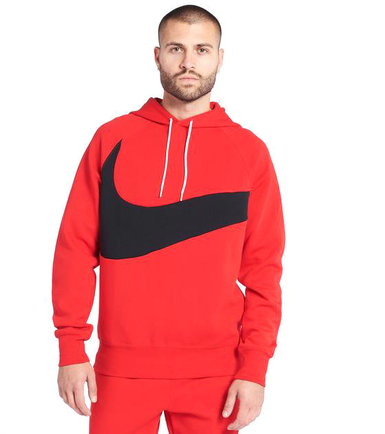 Men's Nike Red/Black Sportswear Swoosh Tech Fleece Pullover Hoodie (DD8222-657)