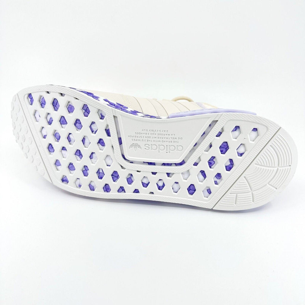 Adidas Originals NMD R1 Wonder White Beige Purple Womens Running Shoes GW5694