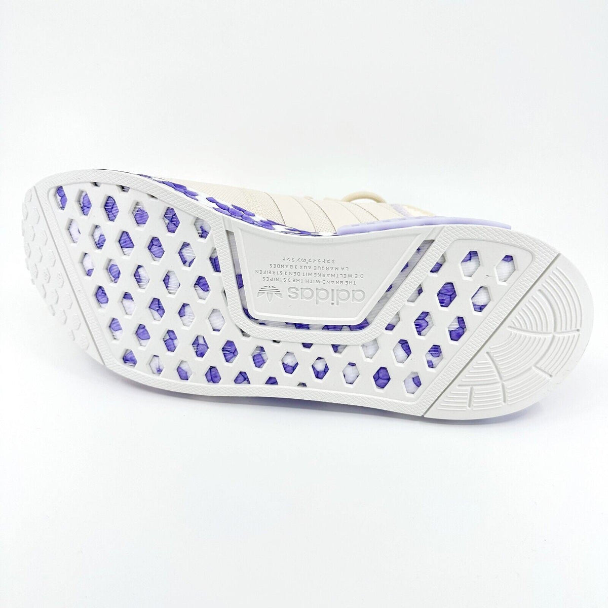 Adidas Originals NMD R1 Wonder White Beige Purple Womens Running Shoes GW5694