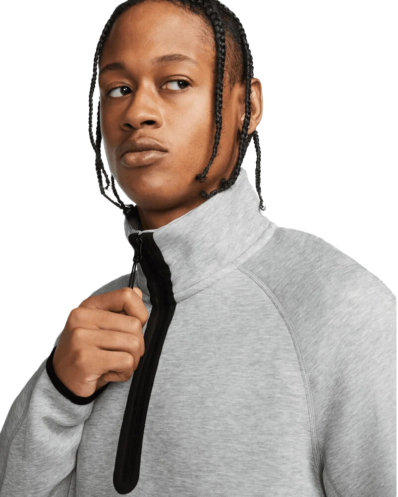 Men's Nike Sportswear Drk Gry Matte Slvr Tech Fleece Half Zip Sweatshirt (FB7998 063)