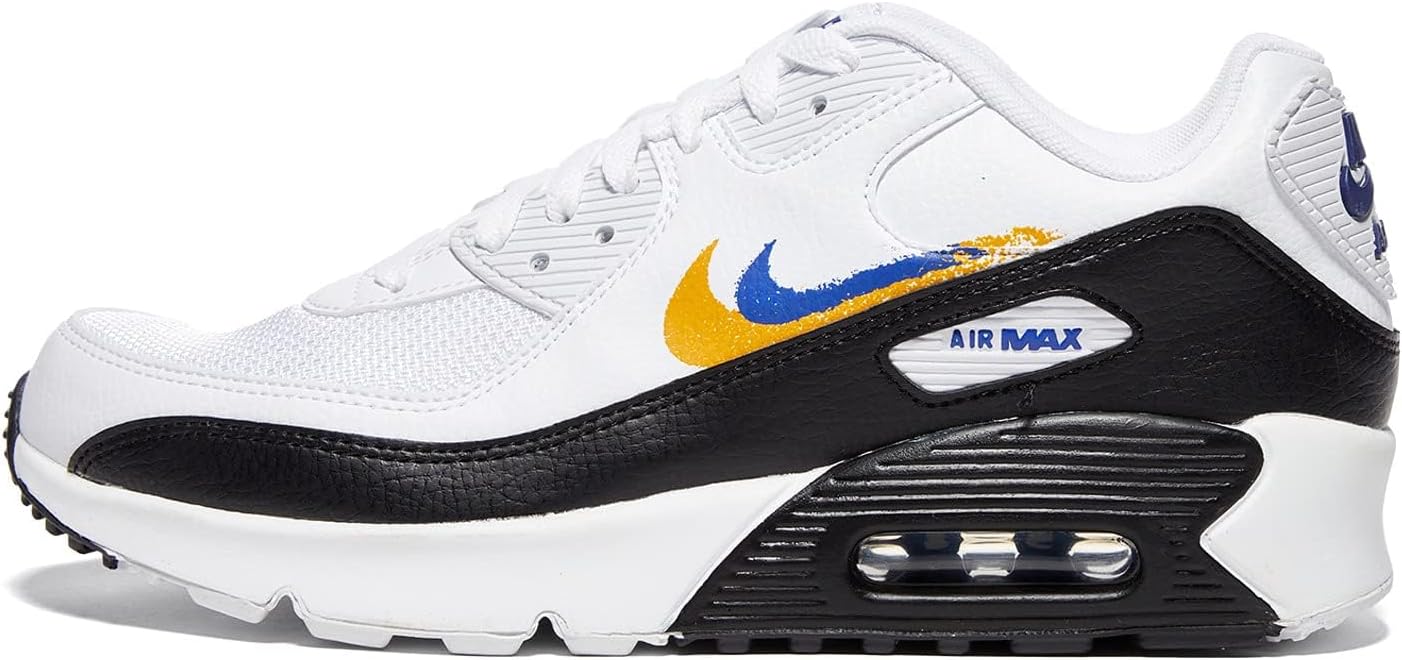 Big Kid's Nike Air Max 90 GS NN White/Deep Royal Blue (FJ4592 100)