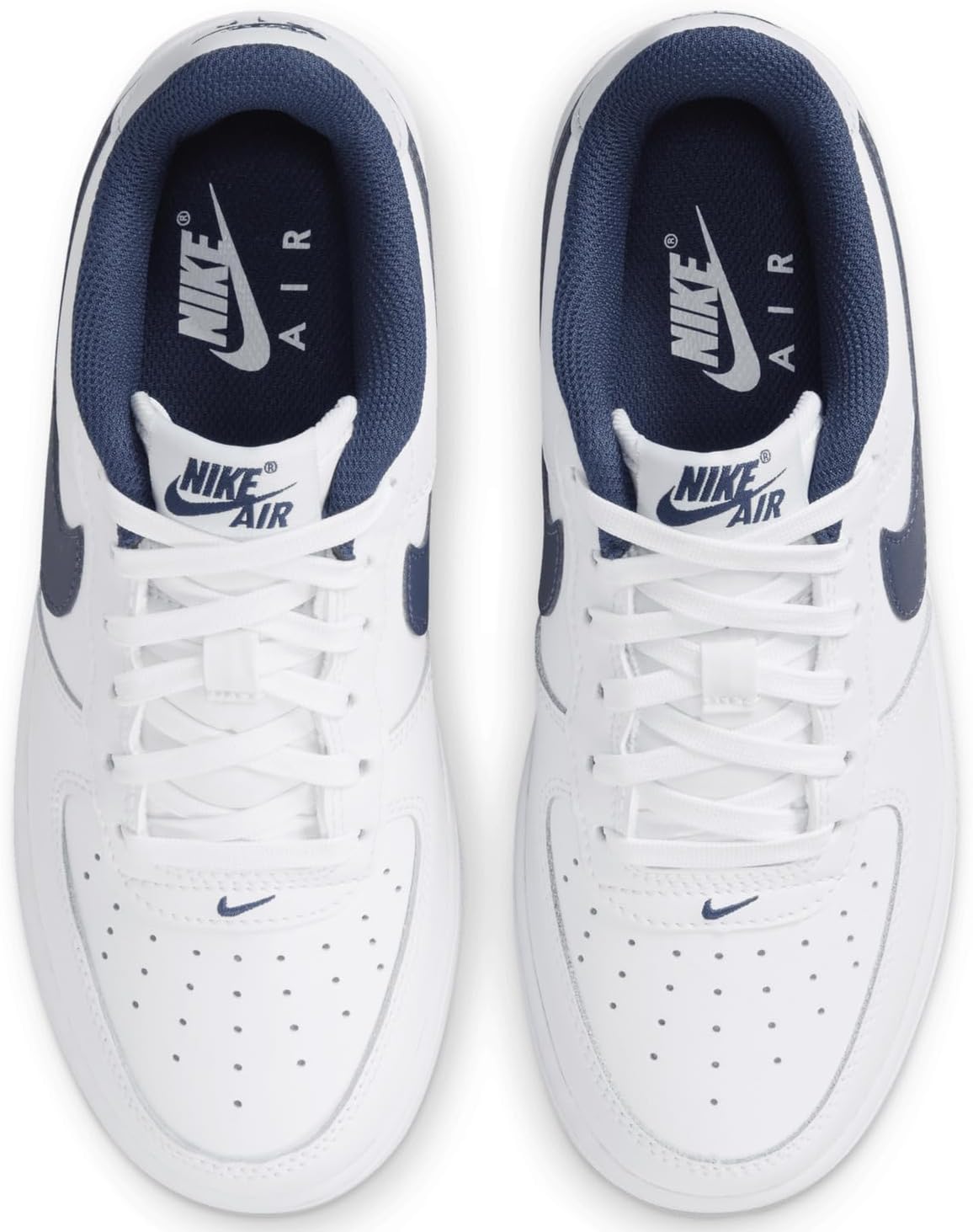 Big Kid's Nike Air Force 1 White/Midnight Navy (FV5948 104)
