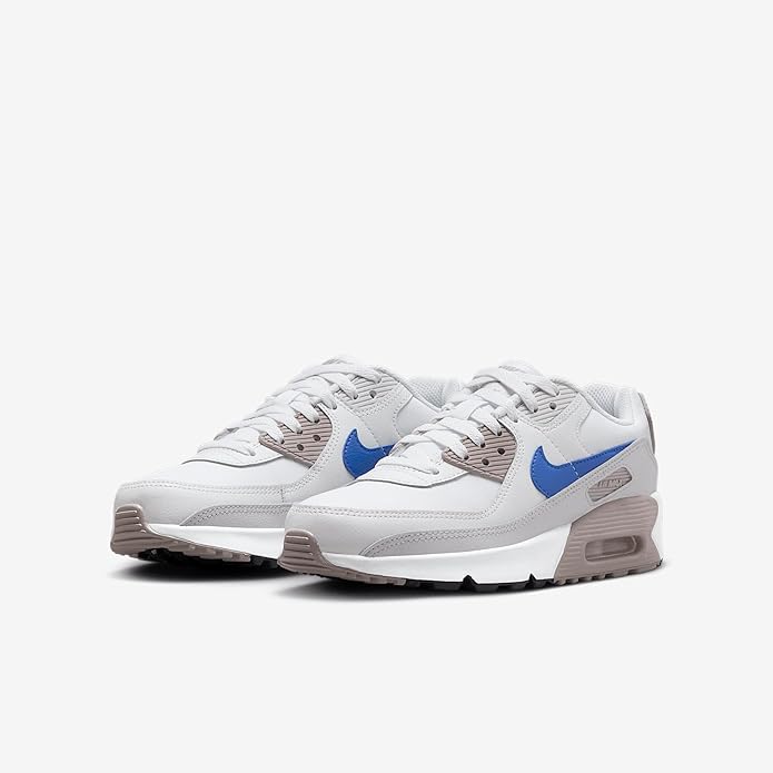 Big Kid's Nike Air Max 90 White/Racer Blue-College Grey (HF6358 105)