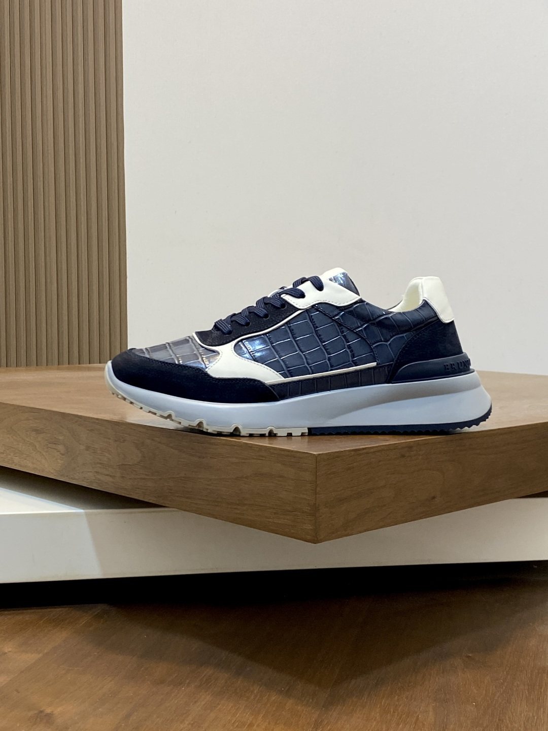 Brunello Cucinelli Navy Paneled Men's Sneakers
