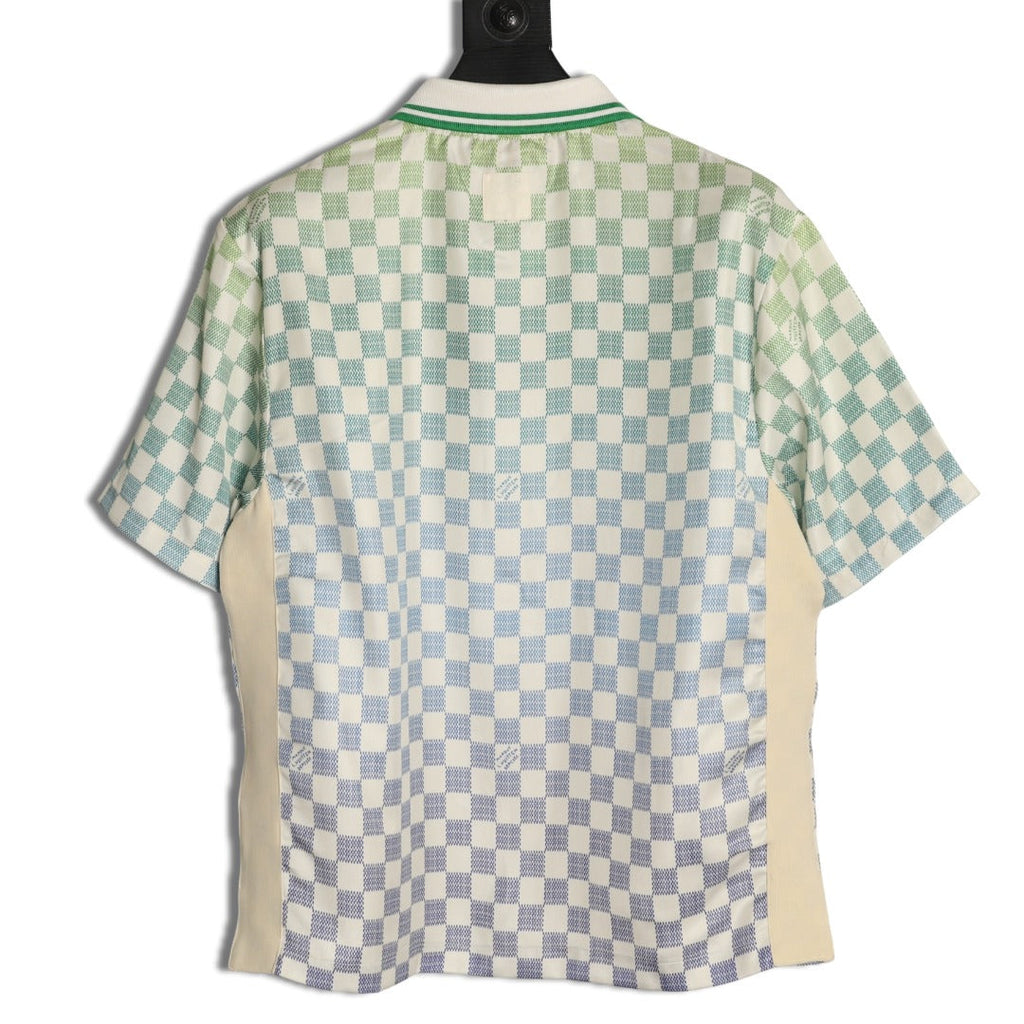 Louis Vuitton Gradient Checkerboard Short-Sleeve Shirt - Mint Grey